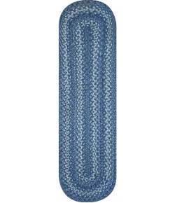 Homespice Decor Jute Braided Accessories Denim Blue 240100PS 8 in. X 28 in. Set of 2 Oval Rug