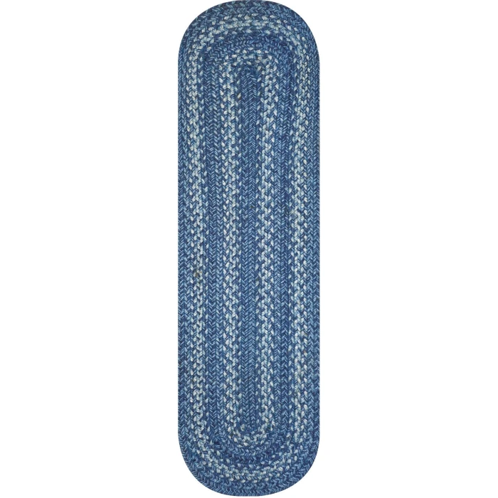 Homespice Decor Jute Braided Accessories Denim Blue 240132PS 8 in. X 28 in. Set of 13 Oval Rug