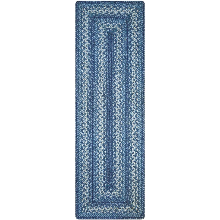 Homespice Decor Jute Braided Accessories Denim Blue 240116PS 8 in. X 28 in. Set of 2 Rect Rug