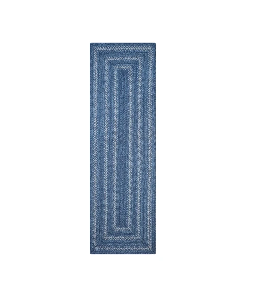 Homespice Decor Jute Braided Denim Blue 519689 22 in. X 72 in. Rect Rug