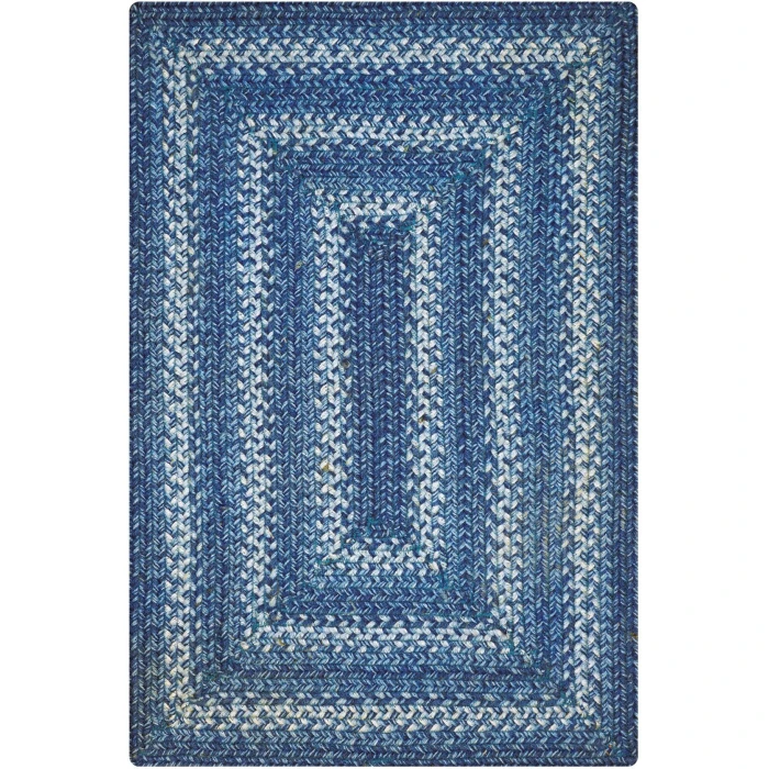 Homespice Decor Jute Braided Denim Blue 511683 20 in. X 30 in. Rect Rug
