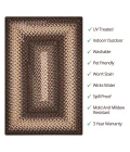Homespice Decor Ultra Durable Braided Driftwood Chocolate 314123 5 ft. X 8 ft. Rect Rug