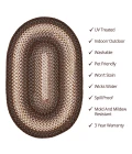 Homespice Decor Ultra Durable Braided Driftwood Chocolate 300126 27 in. X 45 in. Oval Rug