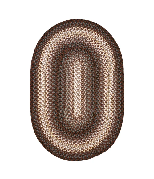 Homespice Decor Ultra Durable Braided Driftwood Chocolate 321121 20 in. X 30 in. Oval Rug