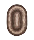 Homespice Decor Ultra Durable Braided Driftwood Chocolate 300126 27 in. X 45 in. Oval Rug