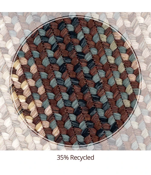 Homespice Decor Ultra Durable Braided Driftwood Chocolate 321121 20 in. X 30 in. Oval Rug