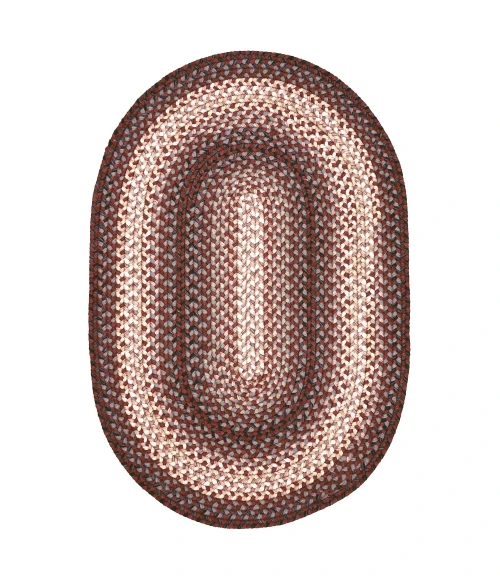 Homespice Decor Ultra Durable Braided Driftwood Chocolate 303127 4 ft. X 6 ft. Oval Rug