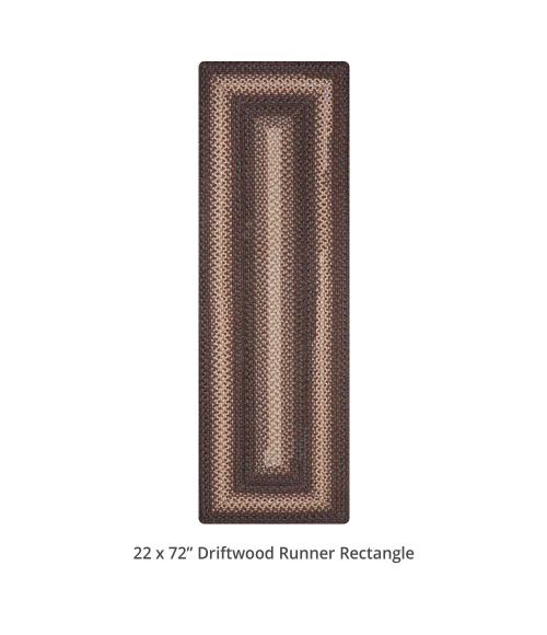 Homespice Decor Ultra Durable Braided Driftwood Chocolate 329127 22 in. X 72 in. Rect Rug