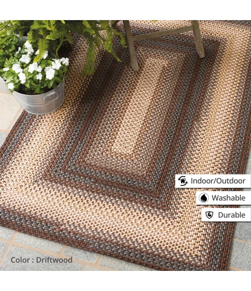 Homespice Decor Ultra Durable Braided Driftwood Chocolate 303127 4 ft. X 6 ft. Oval Rug