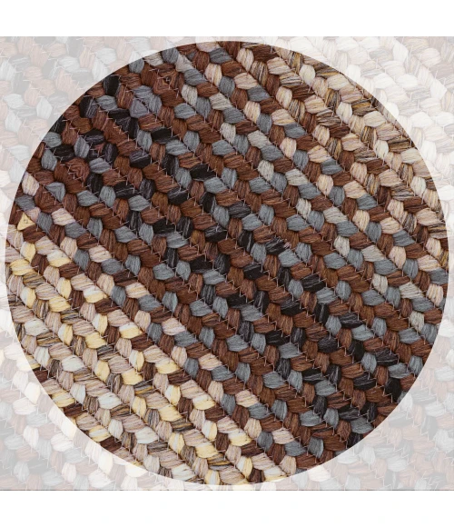 Homespice Decor Ultra Durable Braided Driftwood Chocolate 303127 4 ft. X 6 ft. Oval Rug