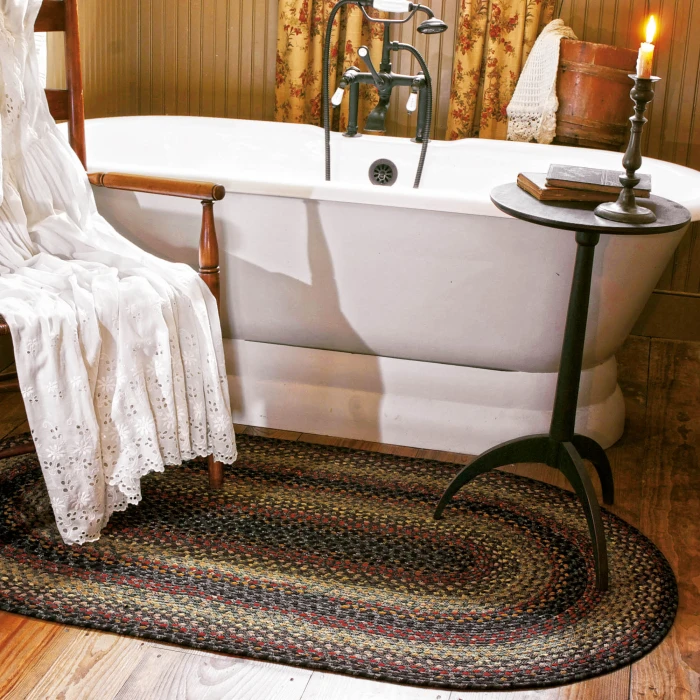 Homespice Decor Cotton Braided Enigma Black 416094 8 ft. X 10 ft. Rect Rug