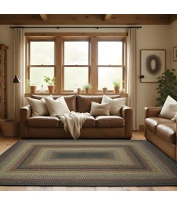 Homespice Decor Cotton Braided Rug Black Enigma 10in. x 10in. Rect. Rug