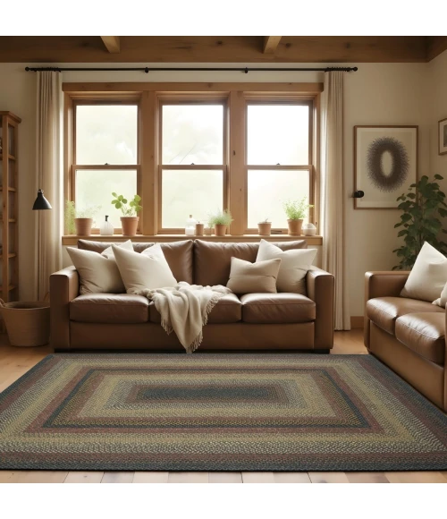 Homespice Decor Cotton Braided Rug Black Enigma 10in. x 10in. Rect. Rug