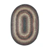 Homespice Decor Cotton Braided Enigma Black 400093 27 in. X 45 in. Oval Rug