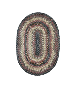 Homespice Decor Cotton Braided Enigma Black 453099 20 in. X 30 in. Oval Rug