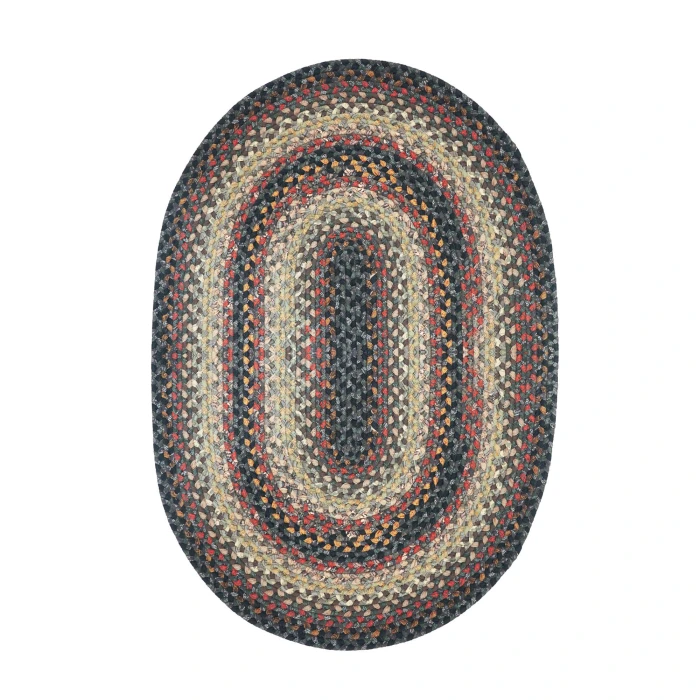 Homespice Decor Cotton Braided Enigma Black 403094 4 ft. X 6 ft. Oval Rug