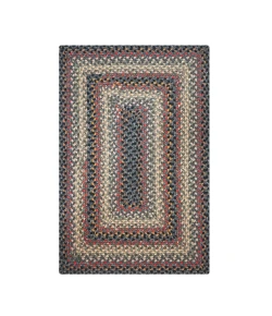 Homespice Decor Cotton Braided Enigma Black 454096 20 in. X 30 in. Rect Rug