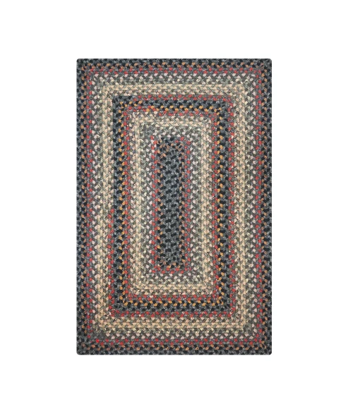 Homespice Decor Cotton Braided Enigma Black 454096 20 in. X 30 in. Rect Rug