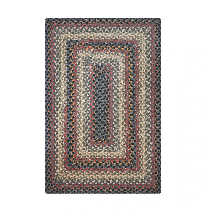 Homespice Decor Cotton Braided Enigma Black 416094 8 ft. X 10 ft. Rect Rug