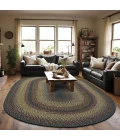 Homespice Decor Cotton Braided Enigma Black 404091 5 ft. X 8 ft. Oval Rug