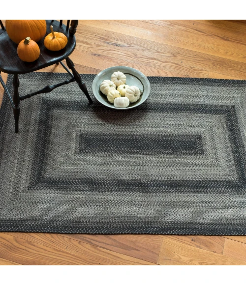 Homespice Decor Jute Braided Flint Hill Grey 502834 27 in. X 45 in. Oval Rug