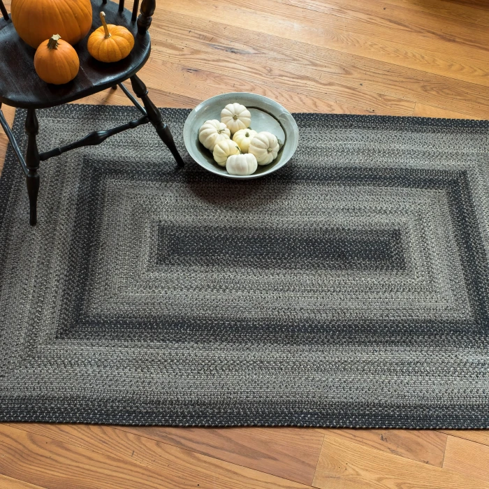 Homespice Decor Jute Braided Flint Hill Grey 502834 27 in. X 45 in. Oval Rug