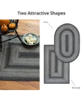 Homespice Decor Jute Braided Flint Hill Grey 502834 27 in. X 45 in. Oval Rug