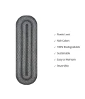 Homespice Decor Jute Braided Accessories Flint Hill Grey 571830 11 in. X 36 in. Oval Rug