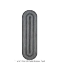 Homespice Decor Jute Braided Accessories Flint Hill Grey 571830 11 in. X 36 in. Oval Rug