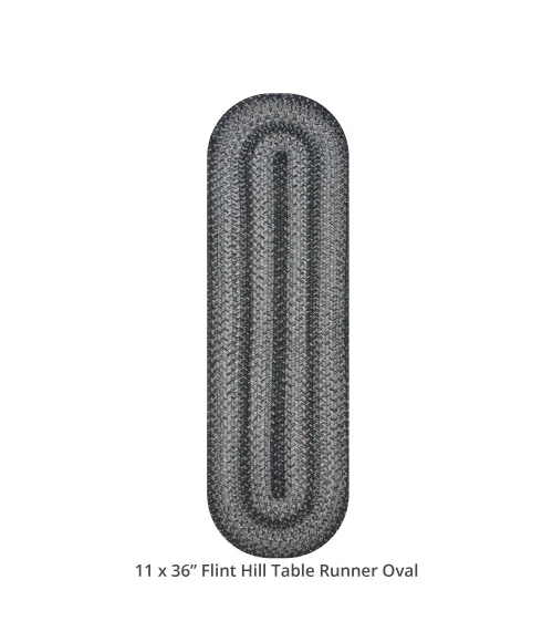 Homespice Decor Jute Braided Accessories Flint Hill Grey 571830 11 in. X 36 in. Oval Rug