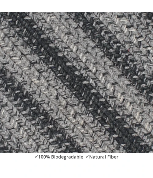 Homespice Decor Jute Braided Accessories Flint Hill Grey 572837 11 in. X 36 in. Rect Rug