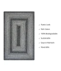Homespice Decor Jute Braided Flint Hill Grey 513830 4 ft. X 6 ft. Rect Rug
