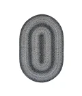 Homespice Decor Jute Braided Flint Hill Grey 502834 27 in. X 45 in. Oval Rug