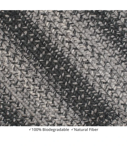 Homespice Decor Jute Braided Flint Hill Grey 502834 27 in. X 45 in. Oval Rug