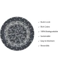 Homespice Decor Jute Braided Accessories Flint Hill Grey 240015PS 4 in. Set of 6 Round Rug