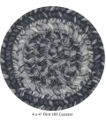 Homespice Decor Jute Braided Accessories Flint Hill Grey 240015PS 4 in. Set of 6 Round Rug