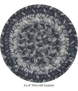 Homespice Decor Jute Braided Accessories Flint Hill Grey 240015PS 4 in. Set of 6 Round Rug