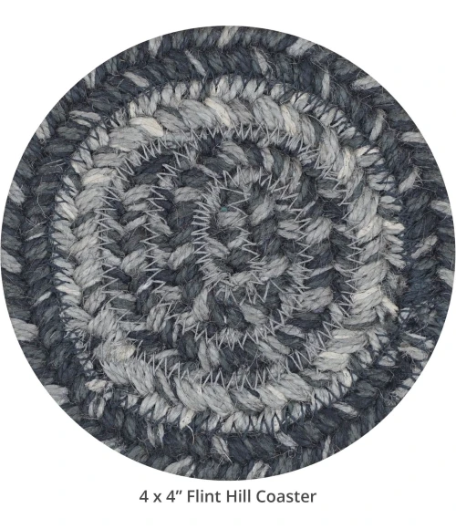 Homespice Decor Jute Braided Accessories Flint Hill Grey 240015PS 4 in. Set of 6 Round Rug