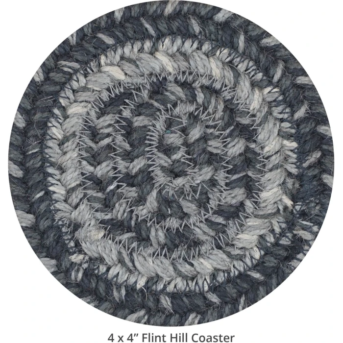 Homespice Decor Jute Braided Accessories Flint Hill Grey 240015PS 4 in. Set of 6 Round Rug