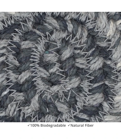 Homespice Decor Jute Braided Accessories Flint Hill Grey 240015PS 4 in. Set of 6 Round Rug