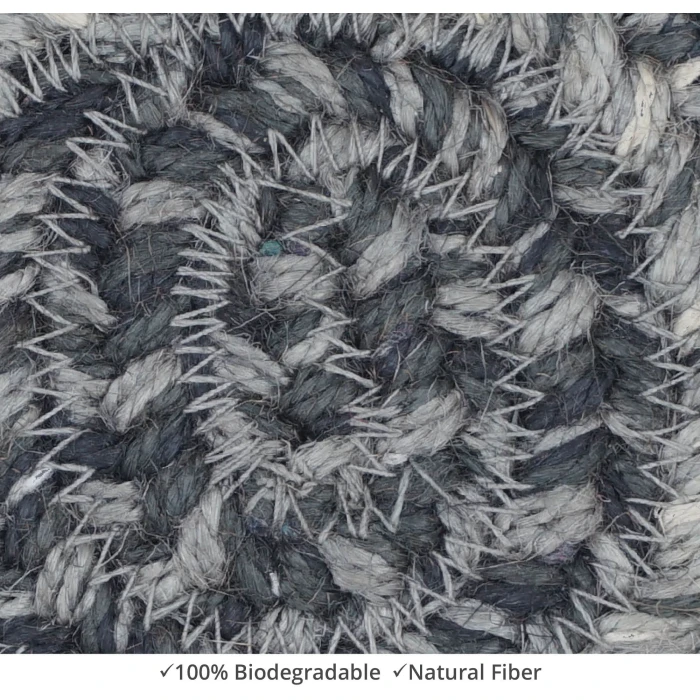 Homespice Decor Jute Braided Accessories Flint Hill Grey 240015PS 4 in. Set of 6 Round Rug