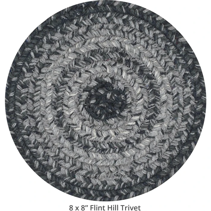 Homespice Decor Jute Braided Accessories Flint Hill Grey 240031PS 8 in. Set of 3 Round Rug