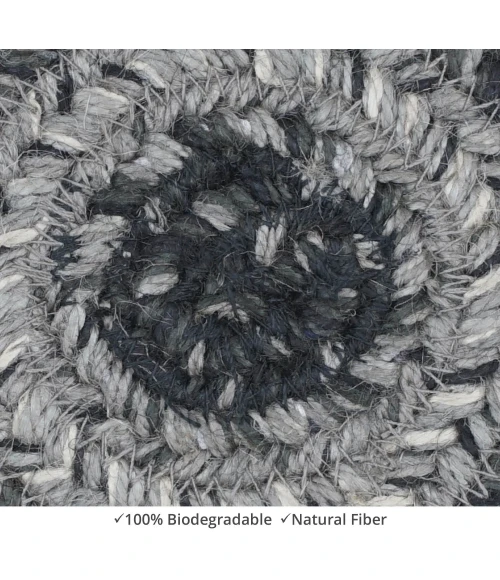 Homespice Decor Jute Braided Accessories Flint Hill Grey 240031PS 8 in. Set of 3 Round Rug