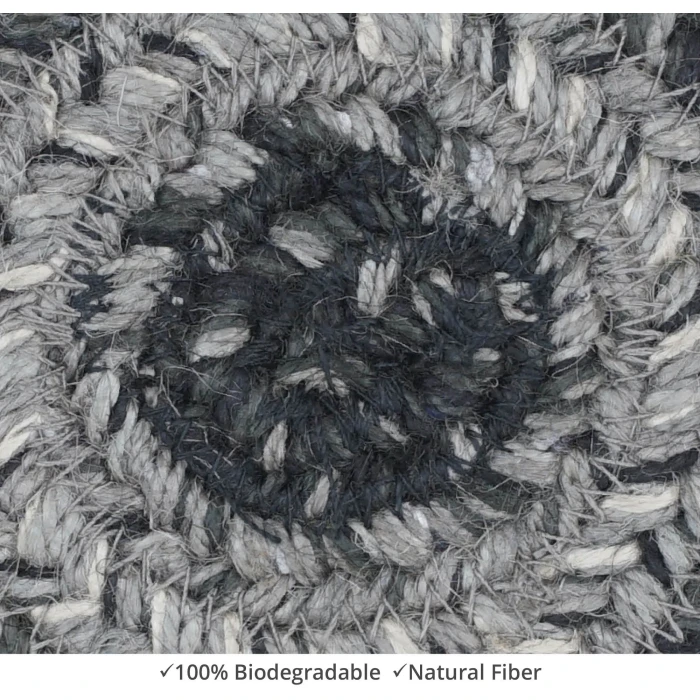 Homespice Decor Jute Braided Accessories Flint Hill Grey 240031PS 8 in. Set of 3 Round Rug