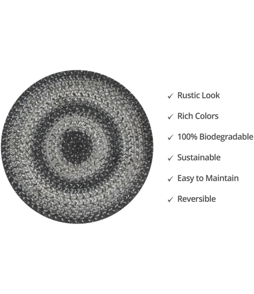 Homespice Decor Jute Braided Accessories Denim Blue 240161PS 15 in. X 15 in. Set of 2 Round Rug