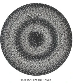 Homespice Decor Jute Braided Accessories Denim Blue 240161PS 15 in. X 15 in. Set of 2 Round Rug