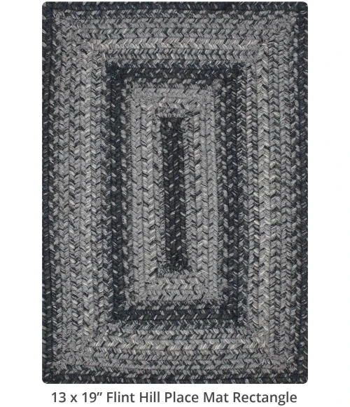 Homespice Decor Jute Braided Accessories Flint Hill Grey 240079PS 13 in. X 19 in. Set of 4 Rect Rug