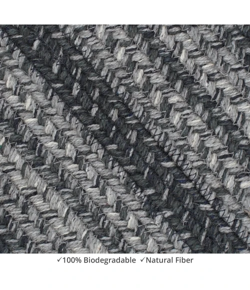 Homespice Decor Jute Braided Accessories Flint Hill Grey 240139PS 8 in. X 28 in. Set of 13 Oval Rug