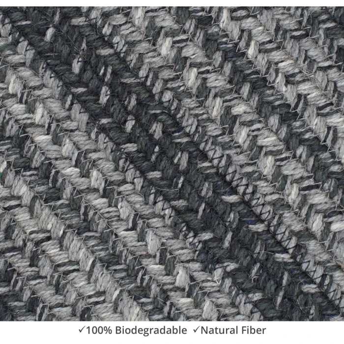 Homespice Decor Jute Braided Accessories Flint Hill Grey 240139PS 8 in. X 28 in. Set of 13 Oval Rug