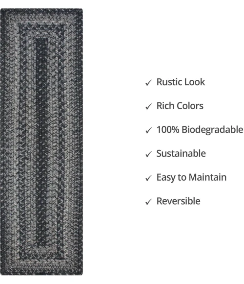 Homespice Decor Jute Braided Accessories Flint Hill Grey 240155PS 8 in. X 28 in. Set of 13 Rect Rug